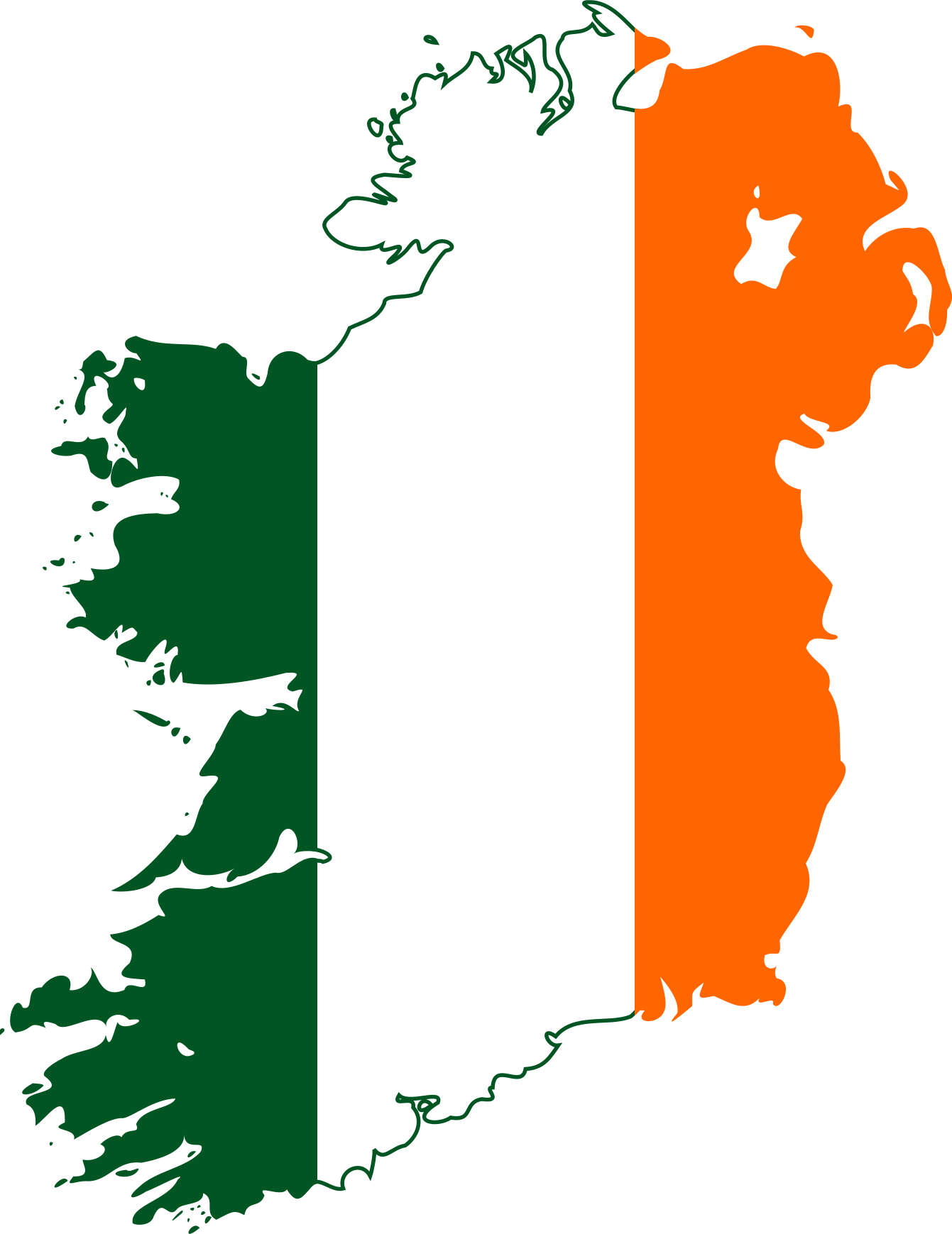 Flag map of United Ireland